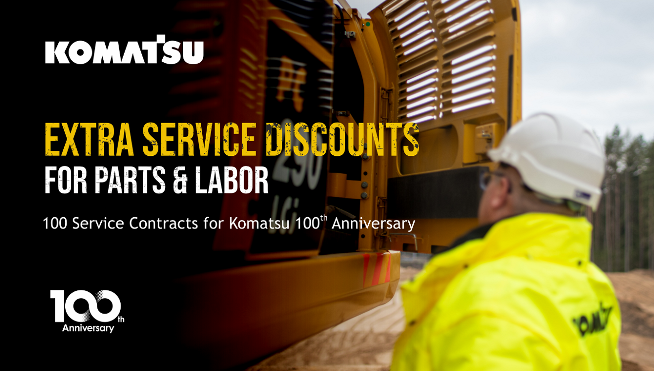 100 Service Contracts for Komatsu 100th Anniversary